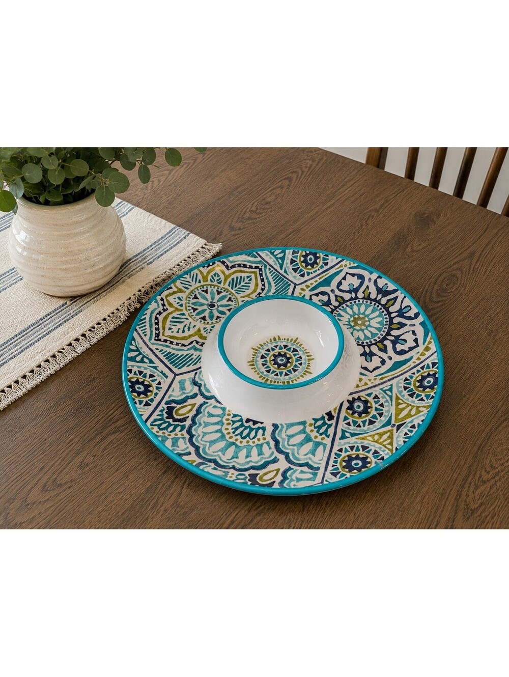 Decorative Chip and Dip Serving Platter
